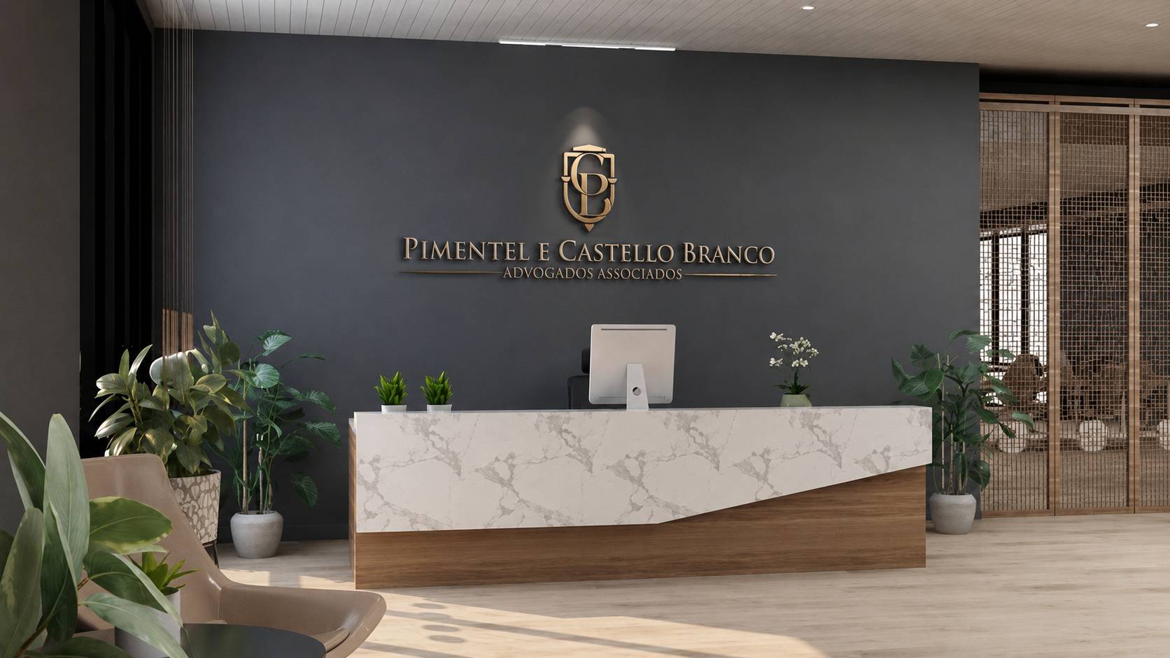 Recepção do escritório PCB Advogados em Brasília